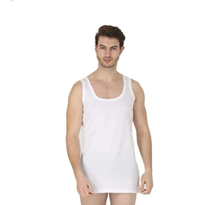 Image of Pack of 3 Mens 100% Cotton Singlet Vests Underwear (Small, White)