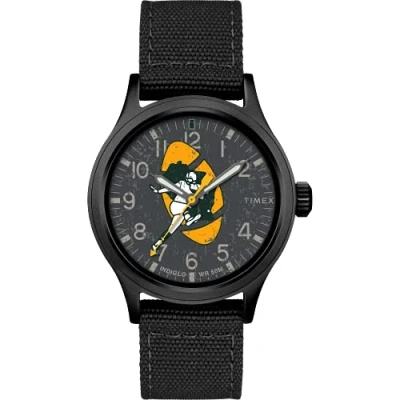 Image of Timex Tribute Men&#039;s NFL Scout 40mm Quartz Fabric Strap, Green Bay Packers, Modern