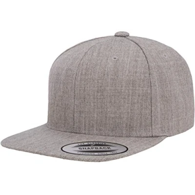 Image of Yupoong YP Classics Premium Snapback Cap Hat, Heather Grey, One Size