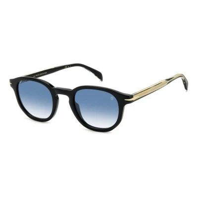 Image of DAVID BECKHAM Unisex DB 1007/S 807/F9 Sunglasses Acetate Black Blue Panthos
