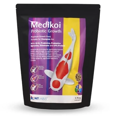 Image of NT Labs Medikoi Probiotic Growth, Complete Feed For All Pond Fish, Ideal Late Spring and Summer Feeding, High Protein Fish Feed, Maintains Immune System, Koi Food (1.75 kg)(6mm)