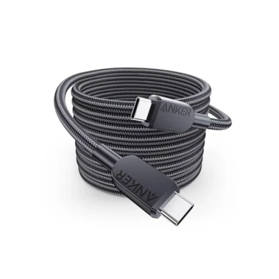 Image of Anker 240W USB C to Cable, 10 ft Double Braided Nylon Type Charging For MacBook Pro 16&quot;, iPad Pro, Samsung S23 / S22 S21 Series, Pixel, HP, and More (Charger Not Included)