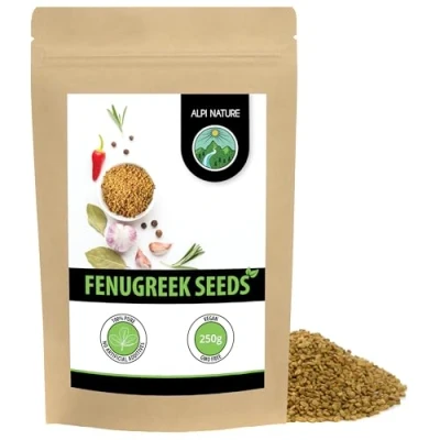 Image of Fenugreek Seeds (250g, 8.8oz) Whole Seeds, 100% Natural, no additives, Vegan