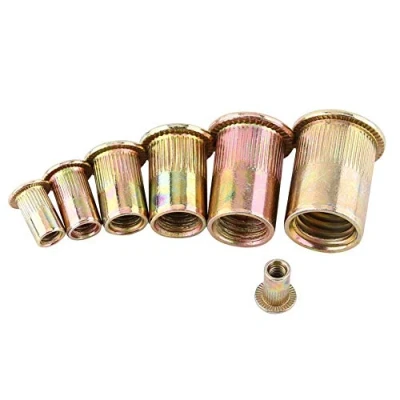Image of Hilitand Rivet Nut, M3 M12 Carbon Steel Rivnut, Flat Threaded Flange Rivnut Nutsert Fastener (M12x20pcs)