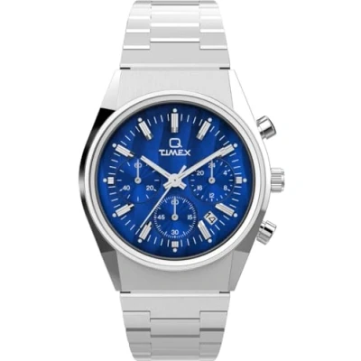 Image of Timex Q Falcon Eye Chrono Mens Silver Watch TW2W33700 Stainless Steel (archived) One Size