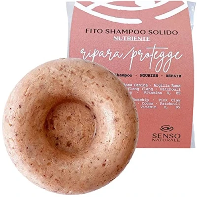 Image of Senso Naturale Solid Nutrient Ecological and Vegano Shampoo Dry Hair, Double Ended Damaged Hair 100% Natural Plastic Free PH 4.5 5.0