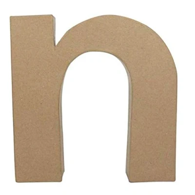 Image of Décopatch Ref AC407O Papier Maché Alphabet Funny Lowercase Letter &quot;N&quot; Fun to Decorate Using Papers, Glue &amp; Varnish, 5 x 22 23cm Brown