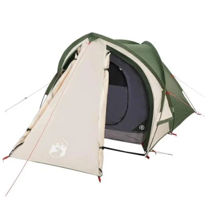 Image of vidaXL Dome Camping Tent for 2 Persons Lightweight, Green, 185T Taffeta Material, Waterproof, Ventilated Design Includes Carry Bag