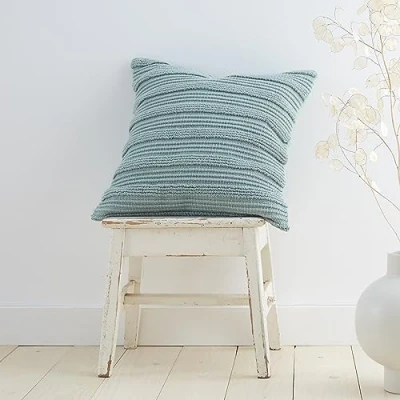 Image of Pineapple Elephant Tufted Stripes Cotton 45x45cm Cushion Cover Green