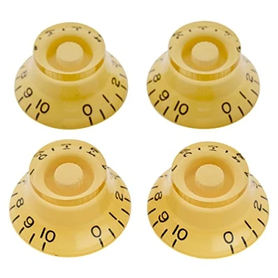 Image of Musiclily Pro Metric Size 18 Splines Guitar Bell Top Hat Knobs for Epiphone Les Paul SG Style, Cream (Set of 4)