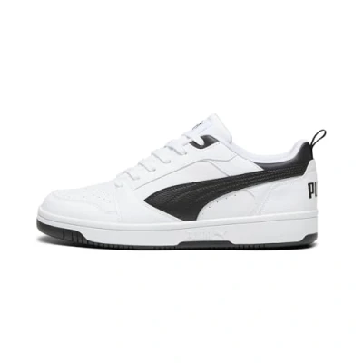 Image of Puma Unisex Adults Rebound V6 Low Sneakers, White Black Black, 9.5 UK
