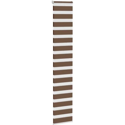 Image of vidaXL Zebra Blind Brown 40x200 cm Fabric Width 35.9 Polyester