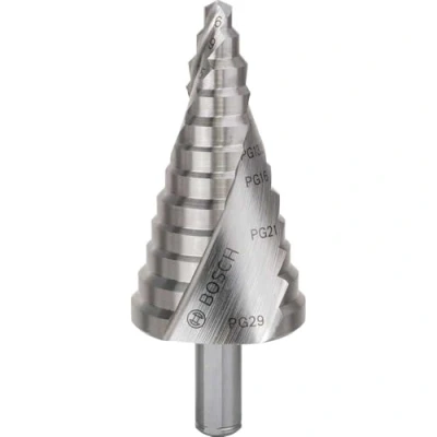 Image of Bosch 2608587428 6/9/12.5/15.2/18.6/20.4/22.5/26/28.3/30.5/34/37 mm HSS Step Drill Bit