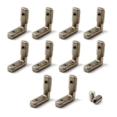 Image of 4040 Corner Bracket T Slot Connector L Shape Joint for European Standard Aluminum Profile Come with Screws (Pack of 10)