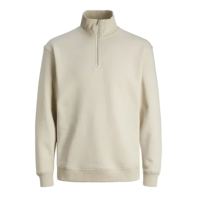 Image of Jack &amp; Jones Jjebradley HALF ZIP Sweatshirt, Men&#039;s, Size: Medium, Moonbeam