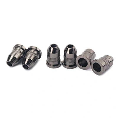 Image of Alnicov Guitar Through Body String Mounting Ferrules for Parts Replacement 6Pcs Black