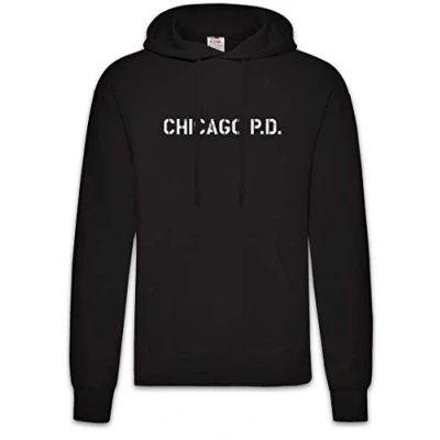 Image of Urban Backwoods Chicago P.D. Hoodie Hooded Sweatshirt Sweater Black Size XL
