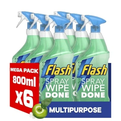 Image of Flash Spray Wipe Done Apple Blossom Cleaning Spray, 6 x 800 ml