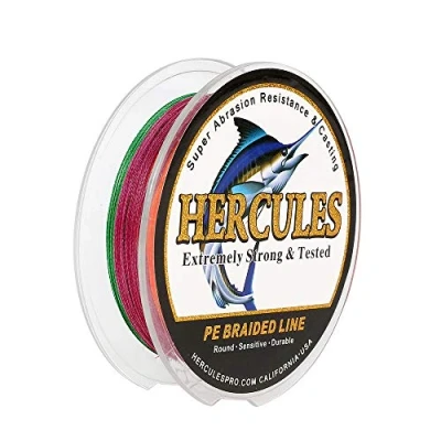 Image of Hercules Super Strong 100M 109 Yards Braided Fishing Line 30 LB Test for Saltwater Freshwater PE Braid Fish Lines 4 Strands Multicolor, 30LB (13.6KG), 0.28MM