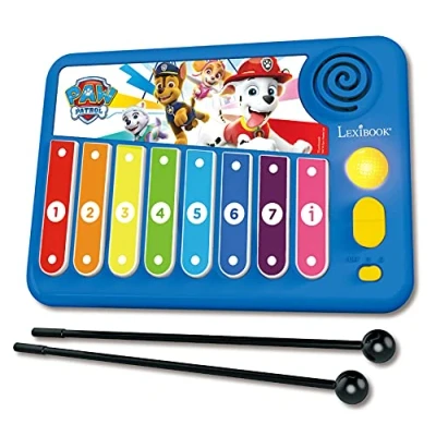 Image of Lexibook K340PA Paw Patrol Xylofun Electronic and Educational Xylophone for Children, Musical Toy Game, 8 Keys, Light Guiding, 2 mallets Included, Blue