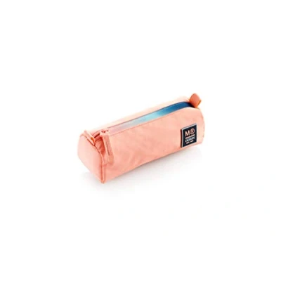 Image of Miquelrius Large Pencil Case, Round Recyclable Material, Zipper, Iris Collection, Coral Colour