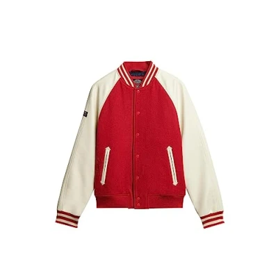 Image of Superdry Men&#039;s College Bomber Jacket, Varsity Red, XL
