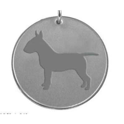 Image of County Engraving Personalised English Bull Terrier Dog Pet ID Tag Disc Enter Your Own Custom Text