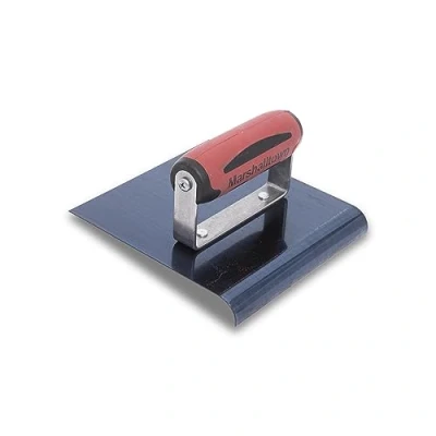 Image of Marshalltown Edging Trowel Made of Blue Steel with Durasoft Handle, Provides Rounding on Concrete, Radius: 10 mm, Lip 13 Size The Trowel: 152 x mm