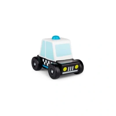 Image of Tobar 37880 Wooden Sound &amp; Play Police CAR with Electronic Siren, Assorted Designs and Colours