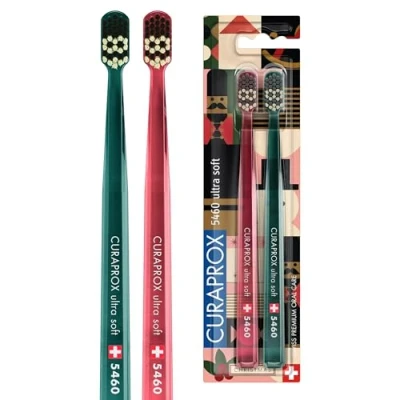 Image of Curaprox CS 5460 Ultra Soft Manual Toothbrush, Special Edition: Christmas 2023, Pack of 2, Toothbrush