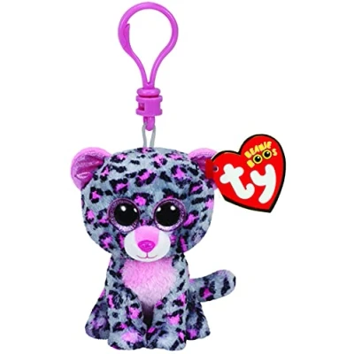 Image of TY 36616 Boo Key, Multicolored, Tasha Clip Leopard Pink/grau