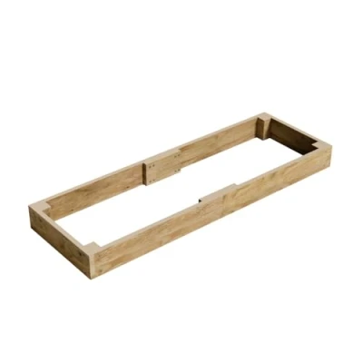 Image of Gro Garden Products Wooden Raised Bed 60cm L x 180cm W 15cm H Large Planters for Vegetables, Herbs, or Flowers Trough Planter Box with FSC Tanalised Timber
