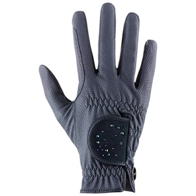 Image of uvex Sportstyle Diamond Stretchable Riding Gloves for Men and Women Durable Decorated with Swarovski® Crystals Blue 8