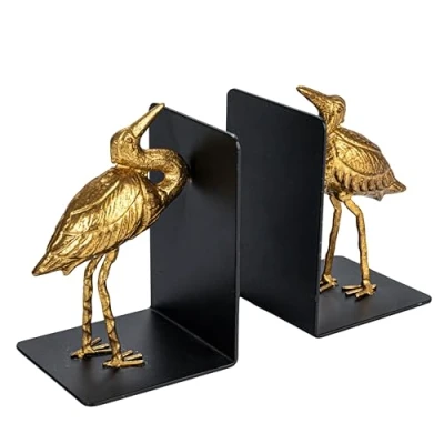 Image of Creative Co Op Decorative Bird Bookends, Gold, Set of 2