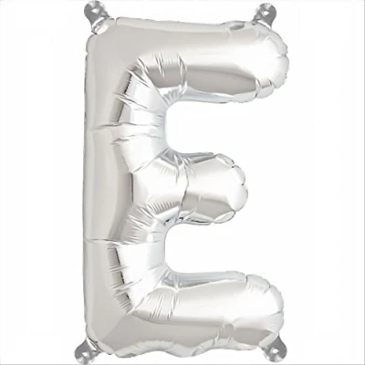Image of 16&quot; Silver Letter E Foil Balloons Air Filled Self Inflating Birthday Anniversary Wedding Party Banner Decorations