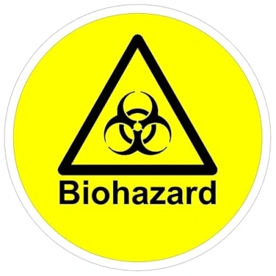 Image of ISO Safety Label Sign Biohazard Self adhesive sticker (100mm x 100mm)
