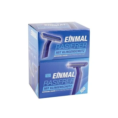 Image of Teqler T 370650 Disposable Razors shave each hair length gently, safely and in a skin friendly manner, blue (100 per pack)
