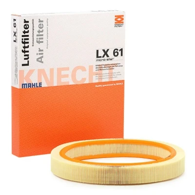 Image of 77399579 Air Filter MAHLE ORIGINAL LX 61 56,0mm 410,0mm Insert MERCEDES BENZ: 190, W124 Saloon, Estate