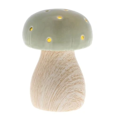 Image of Shudehill Giftware Mushroom Glow Lamp Grey, Pink, Green and More Colours Sizes (Small Sage)