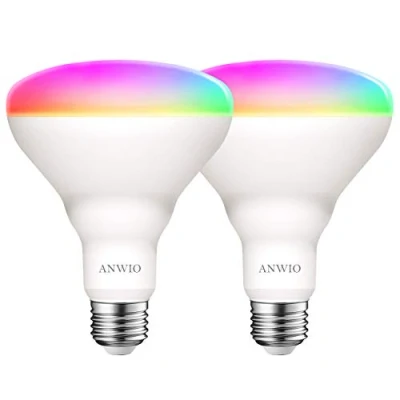 Image of ANWIO BR30,E27 Smart LED Light Bulbs, 9W,806LM,LED Flood Spotlight Lights Dimmable Bulb,Compatible with Alexa Echo,Google Home, Voice Remote Control Replace 60W (Pack of 2)