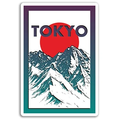 Image of 2 x 10cm Tokyo Japan Vinyl Stickers Mountains Sticker Laptop Luggage #17060 (10cm Tall)