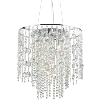 Image of Evasione 10 Light Ceiling Pendant Chrome with Crystals, G9