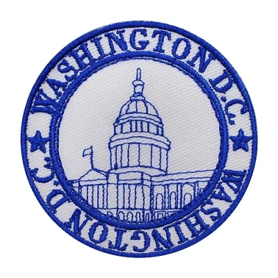 Image of Traveler Stamp Patch, Washington Travel Groovy Patch Embroidered Iron on Sew Badge for Clothes etc. 7 cm