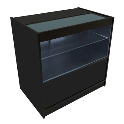 Image of Black Shop Counter led Light c 900mm Lockable Sliding Doors 2