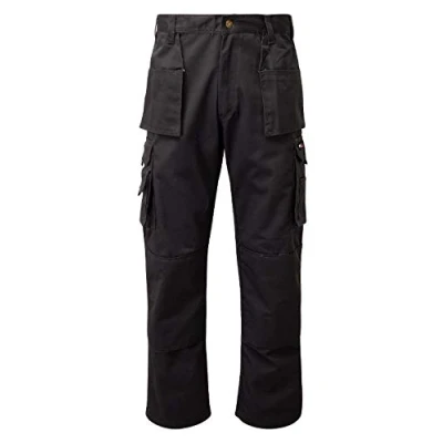 Image of Tuff Stuff Super Action Combat Work Trouser Pro Trade Hardwearing Cotton Rich Heavy Duty Pants Original 711 (W 36&quot; L 32.5&quot;, Black)