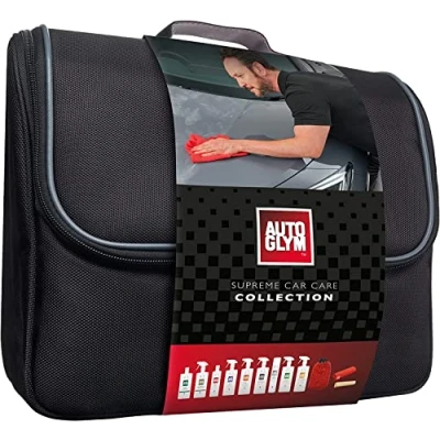Image of Autoglym Supreme Car Care Collection, 12pc Cleaning Kit, Gift Set, Black