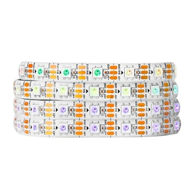Image of Individually Addressable WS2812b 3.2FT 1m 60leds 60pixels White PCB Rose Light BTF LIGHTING 5050SMD Flexible LED Strip Dream Color IP65 Waterproof DC5V for Garden Staircase Wedding Festival Decoration