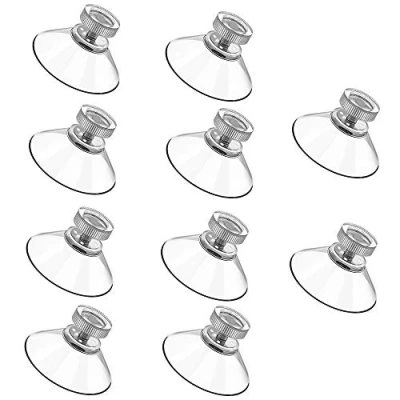 Image of 10 Pcs 40mm Round Large Suction Cup Plastic Sucker Pads Without Hooks for Makeup Mirror,Glass,Bathroom Kitchen