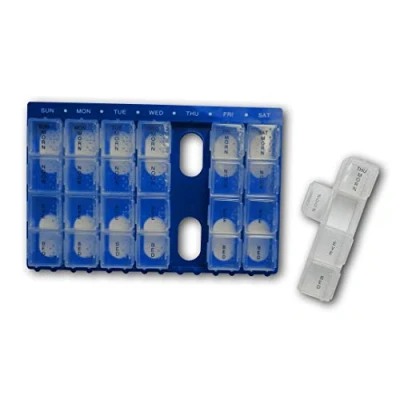 Image of Life Healthcare Weekly Pill Box Tablet Organiser 7 Day 4 Times a 28 Compartments Travel Portable, Detachable Daily for Vitamins, Tablets, Pills, Supplements, Medicines