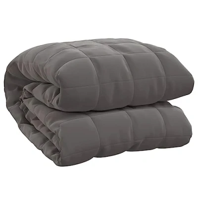 Image of vidaXL Weighted Blanket Grey 200x230 cm 13 kg Fabric Bedding Anxiety